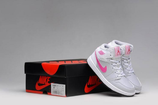 2017 Air Jordan 1 GS Grey Pink White Shoes - Click Image to Close